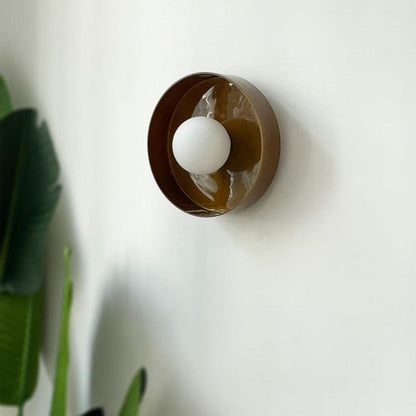 Morandi Glass Disc Orb Wall Light for Modern Interiors