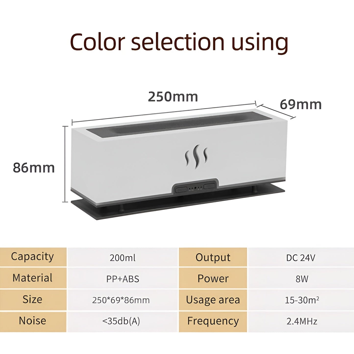 Multifunctional Aroma Humidifier - GlowFlame-Light wood grain-Nora Luxe