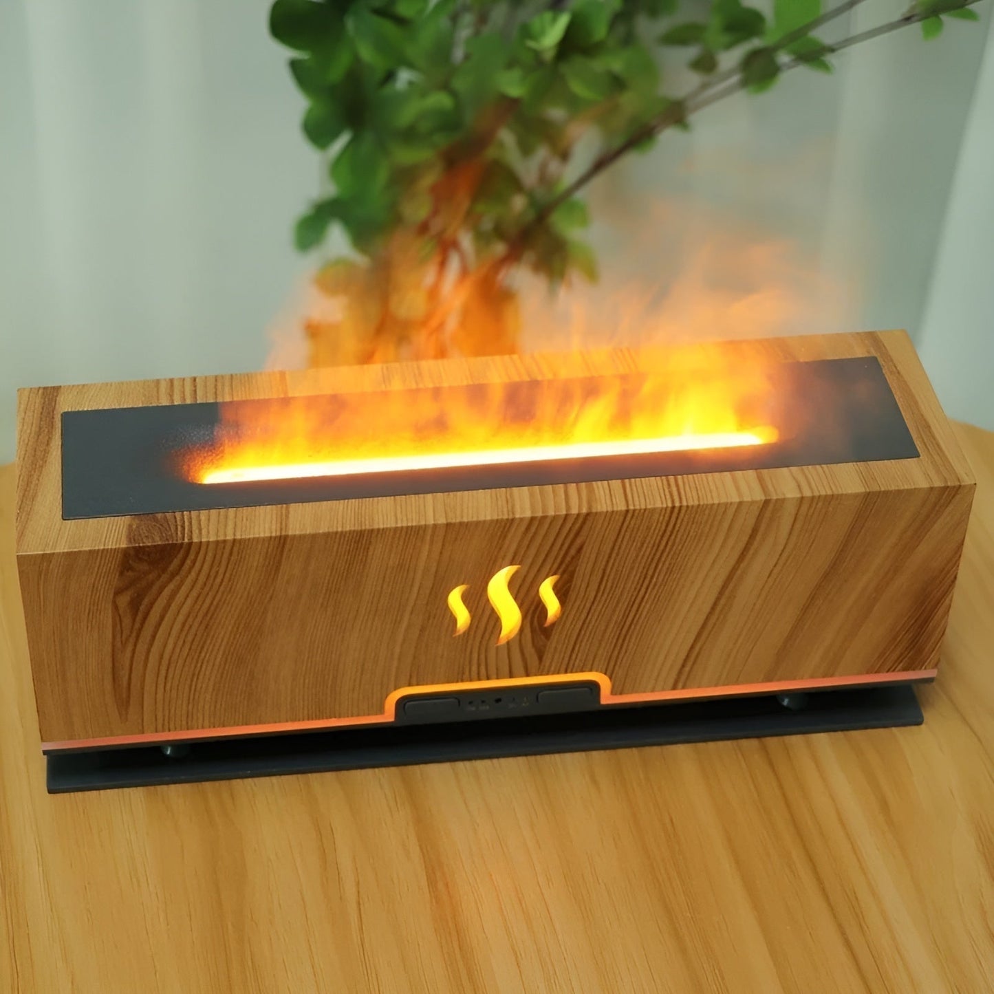 Multifunctional Aroma Humidifier - GlowFlame-Light wood grain-Nora Luxe