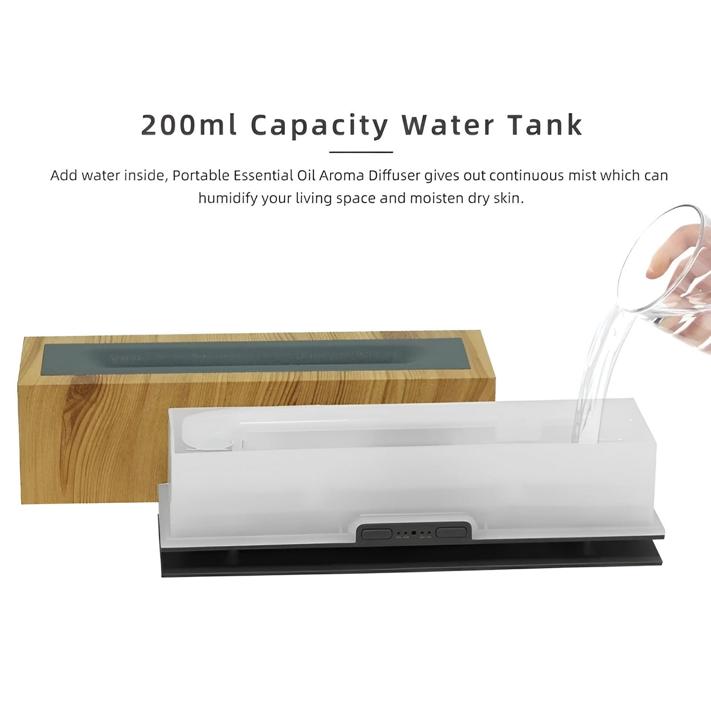 Multifunctional Aroma Humidifier - GlowFlame-Light wood grain-Nora Luxe