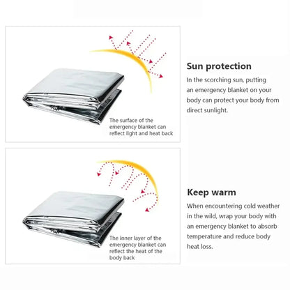 Multifunctional Emergency Blanket and Insulation Blanket - ThermaShield Poncho-Silver A-Nora Luxe