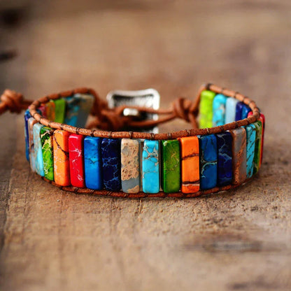 Mystic Journey Bracelet | Tibetan Rainbow Jasper Stones-Nora Luxe
