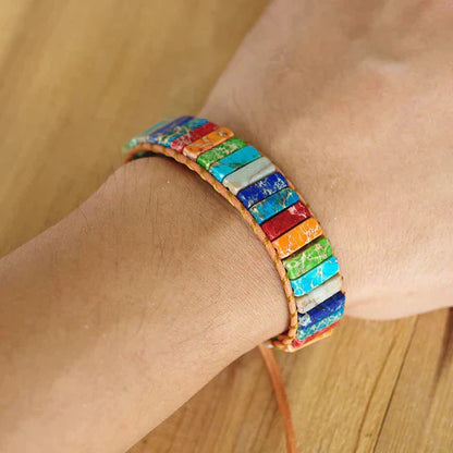 Mystic Journey Bracelet | Tibetan Rainbow Jasper Stones-Nora Luxe
