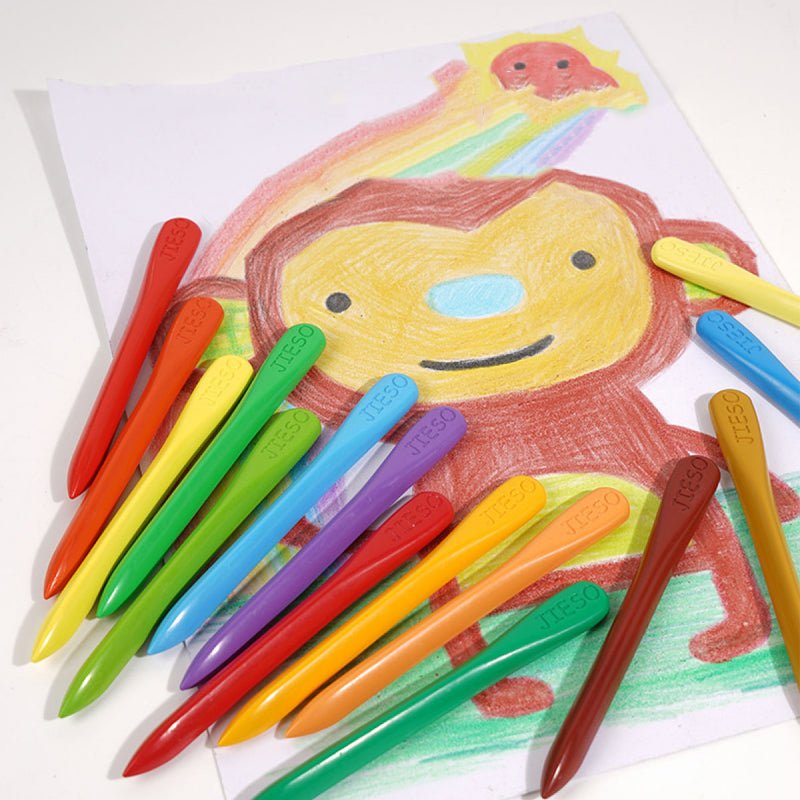 Natural Colorful Wax Crayons - EcoCrayons-12 Colors-Nora Luxe