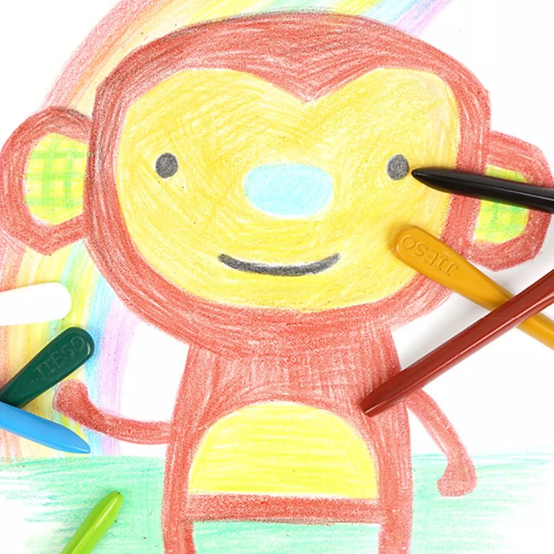 Natural Colorful Wax Crayons - EcoCrayons-12 Colors-Nora Luxe