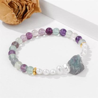 Natural Crystal Beads Bracelet - Eline-Amethyst-Nora Luxe