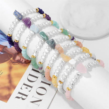 Natural Crystal Beads Bracelet - Eline-Amethyst-Nora Luxe