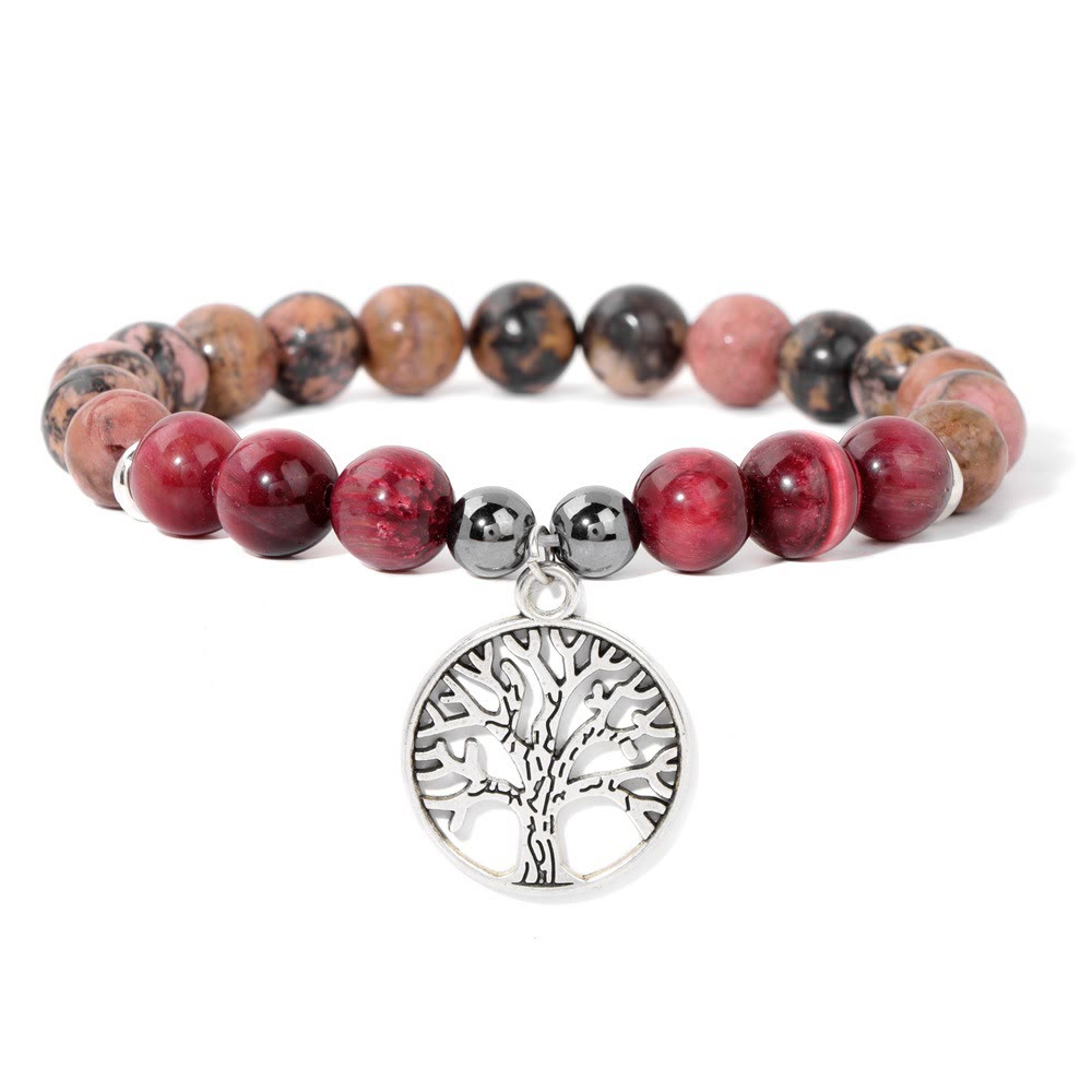 Authentic Gemstone Tree of Life Charm Bracelet - Pexav