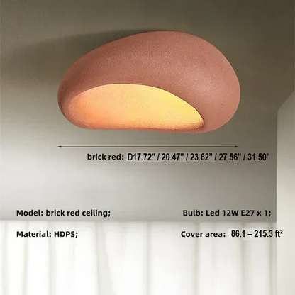 Natural Wabi Sabi Ceiling Lamp - SereneAura-Cement Gray-3 Interchangeable Light-3 Interchangeable Light-Nora Luxe