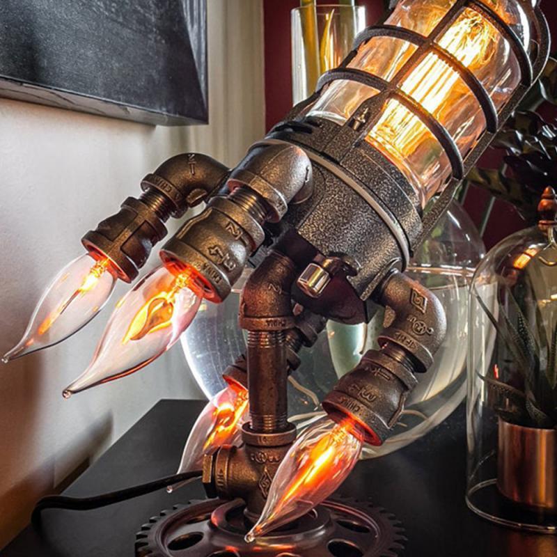 Retro Industrial Style Table Lamp for Home Lighting - Pexav