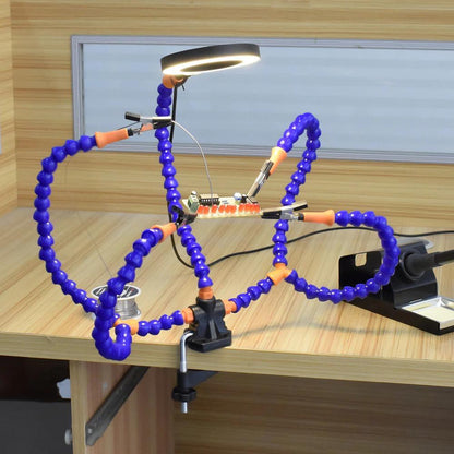 Practical LED Magnifying Lamp with Phone Holders