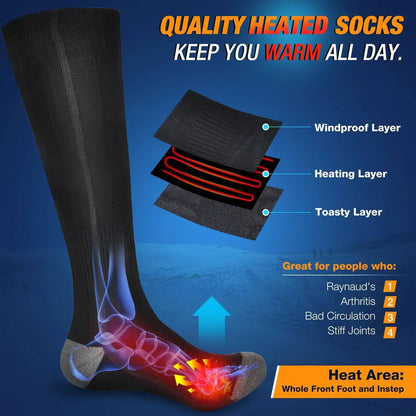 Thermal Insulated Rechargeable Socks for Skiing Men Women