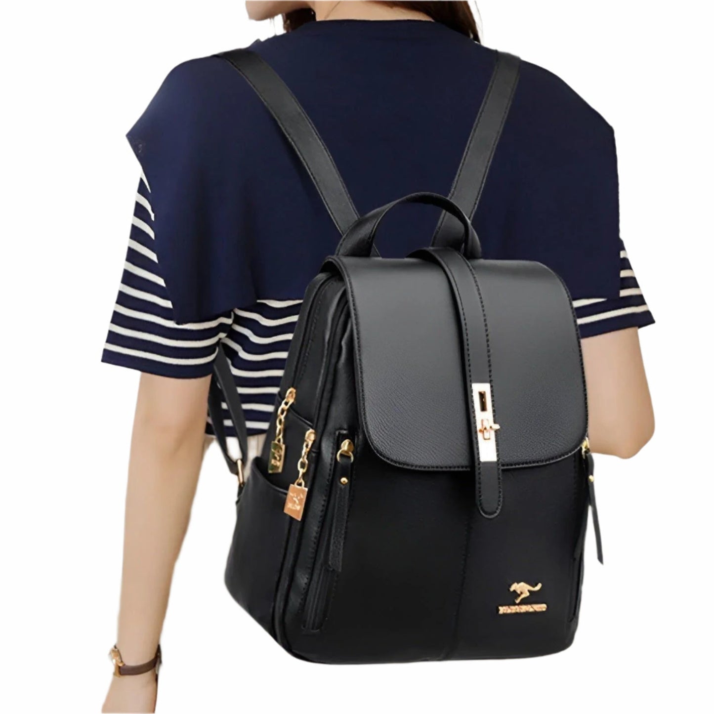 Stylish Ladies Water Resistant Leather Backpack Bag