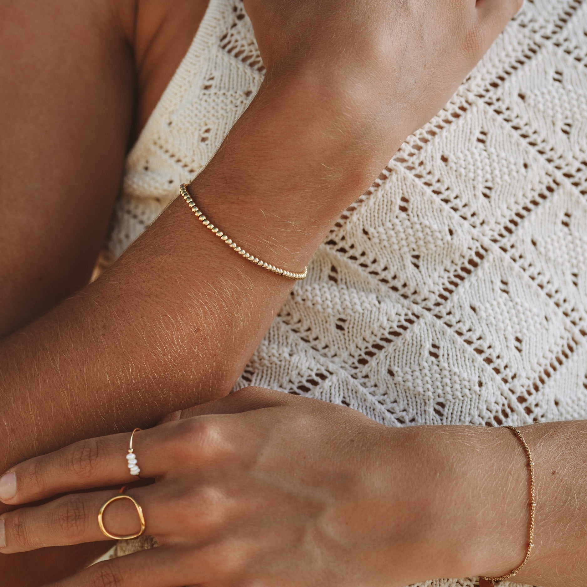 Nice Beaded Bracelet - Nova-Gold-Nora Luxe
