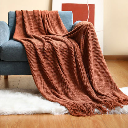 Warm Knitted Throw Blanket for Home
