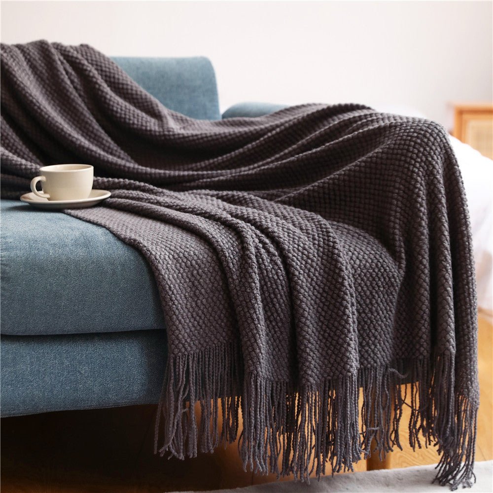 Warm Knitted Throw Blanket for Home