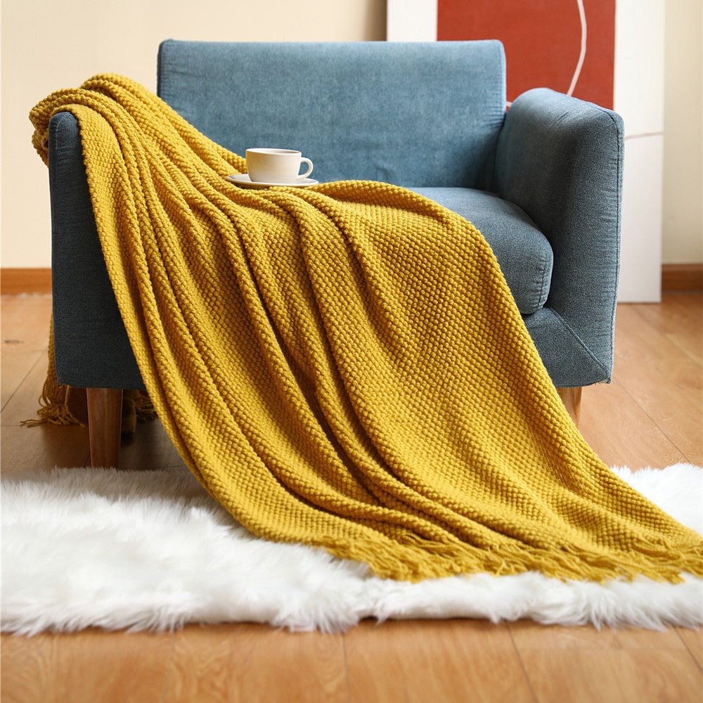Warm Knitted Throw Blanket for Home