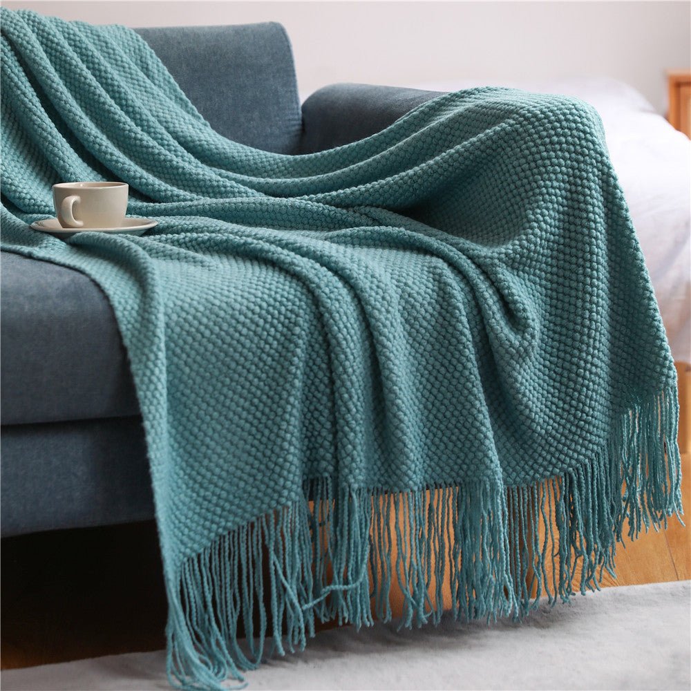 Warm Knitted Throw Blanket for Home