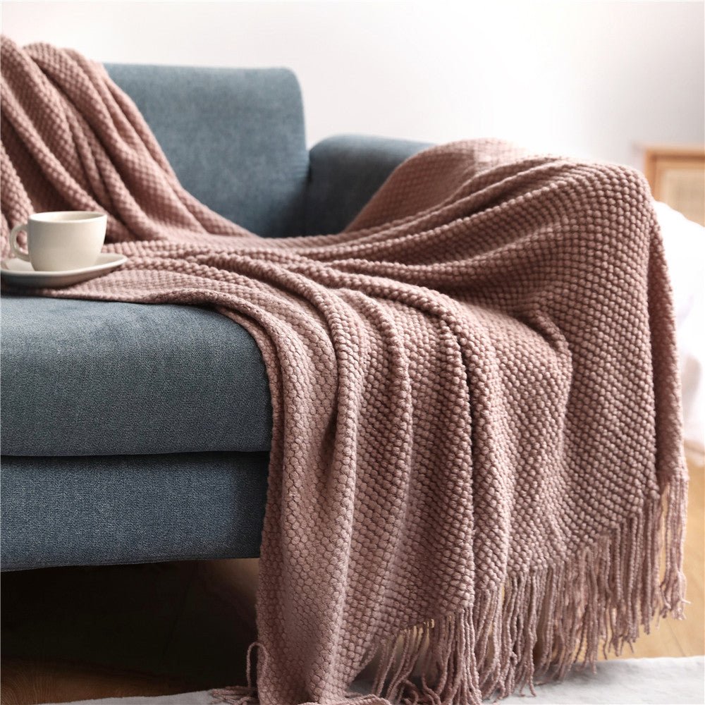 Warm Knitted Throw Blanket for Home