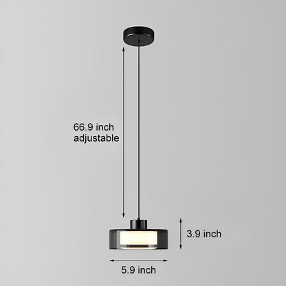 Sleek Contemporary Crystal Pendant Bedside Lamp