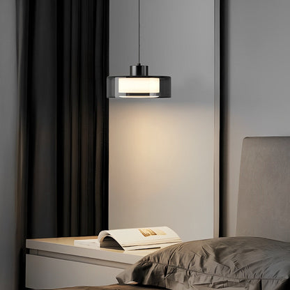 Sleek Contemporary Crystal Pendant Bedside Lamp