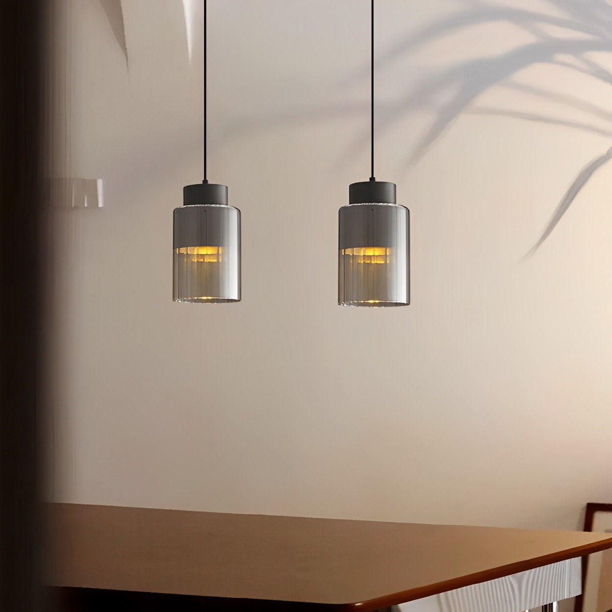 Sleek Contemporary Crystal Pendant Bedside Lamp