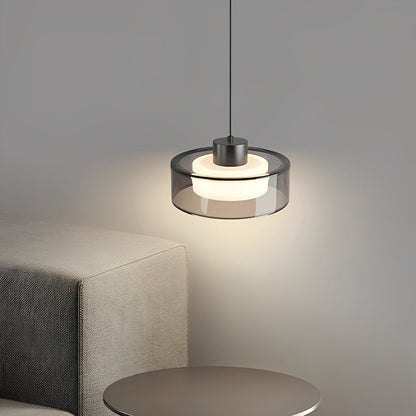 Sleek Contemporary Crystal Pendant Bedside Lamp