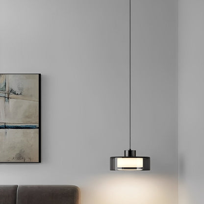 Sleek Contemporary Crystal Pendant Bedside Lamp