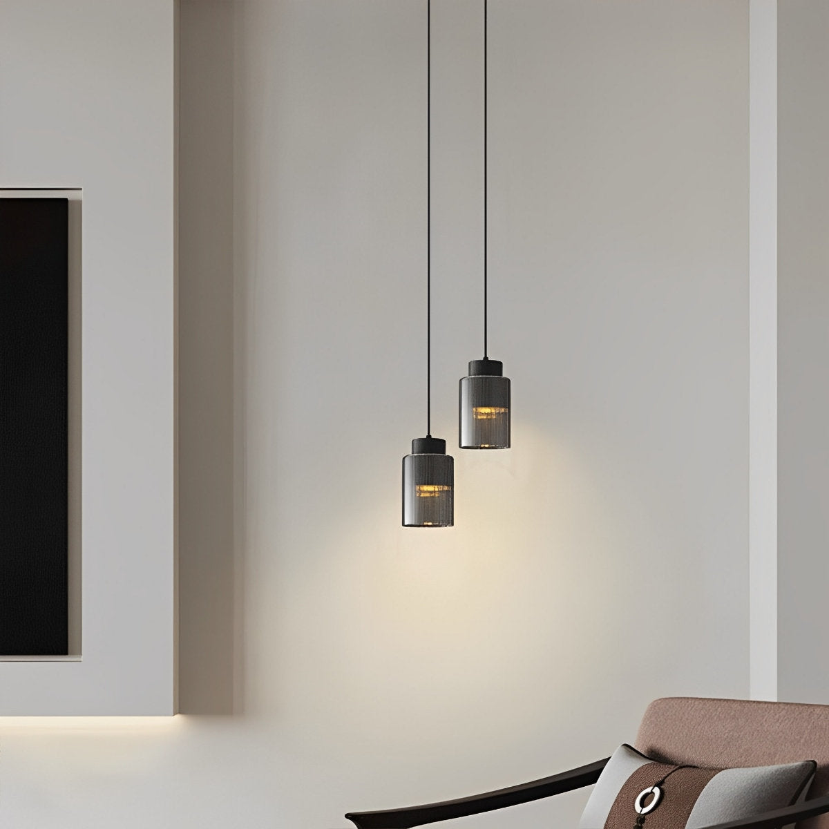 Sleek Contemporary Crystal Pendant Bedside Lamp