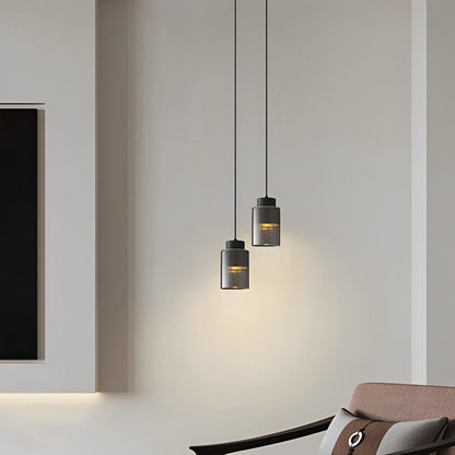 Sleek Contemporary Crystal Pendant Bedside Lamp
