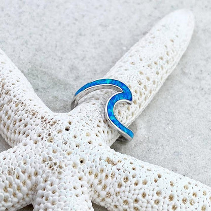 Ocean Waves Opal and Silver Ring - Livia-5-Nora Luxe