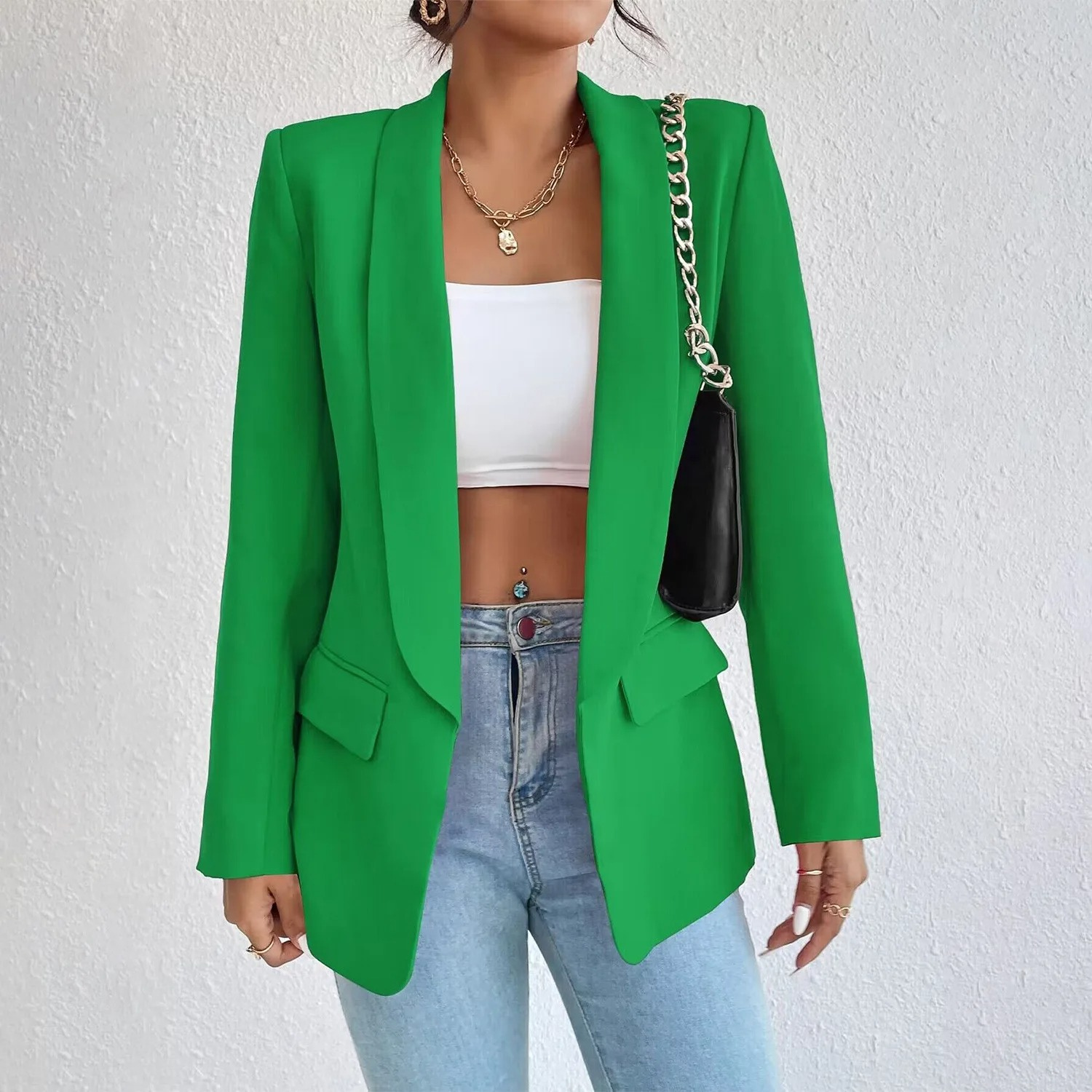 Office Ladies Blazer made of Polyester-Cotton - Emma-Green-S-Nora Luxe