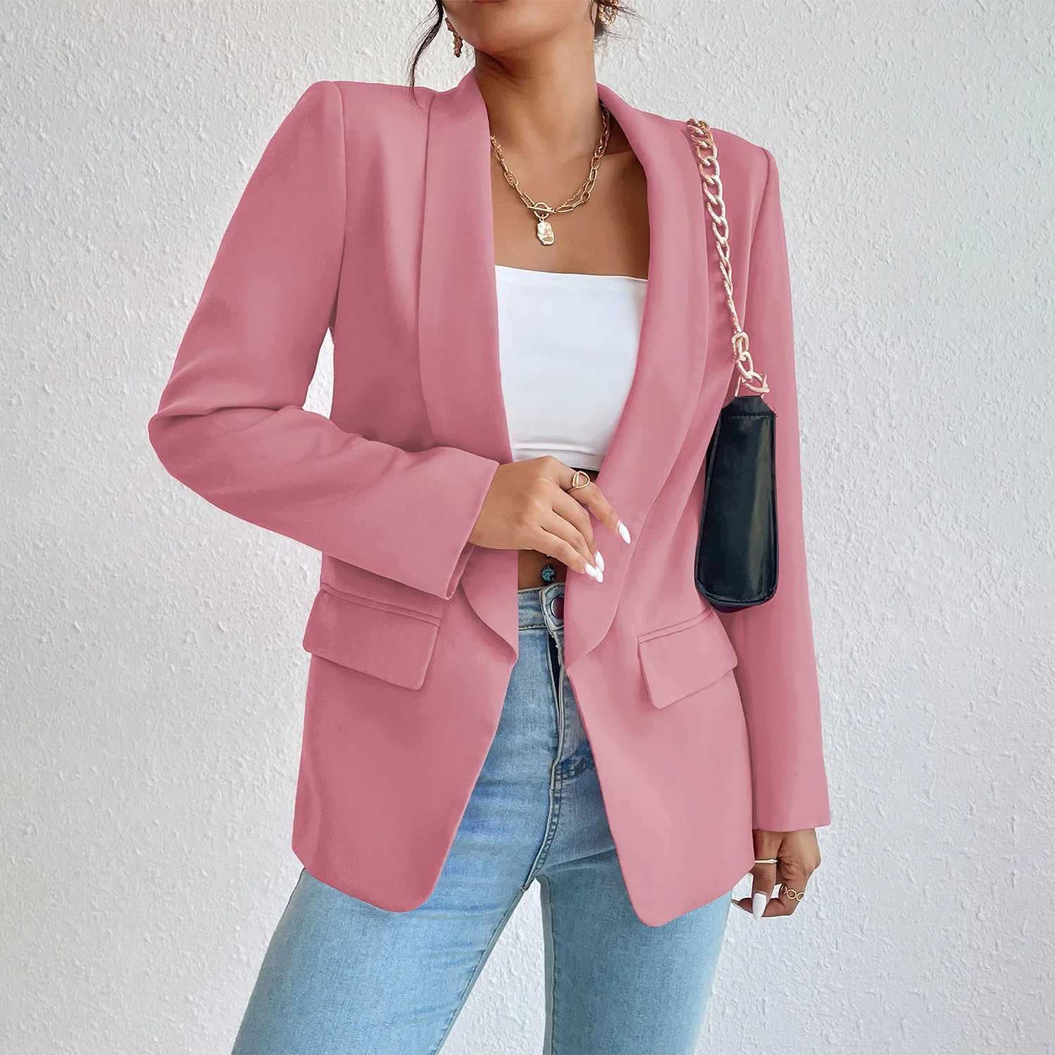 Professional Women's Blazer in Poly Cotton - Emma - Pexav