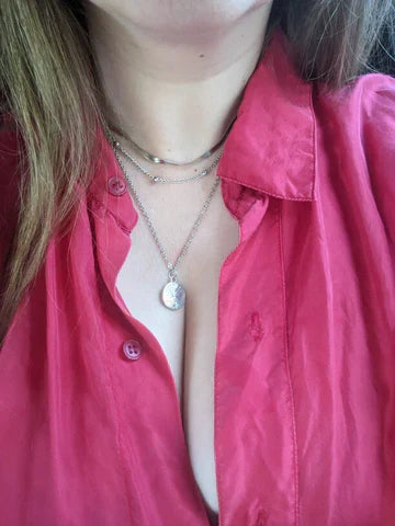 Three Tier Sterling Silver Chain Necklace
