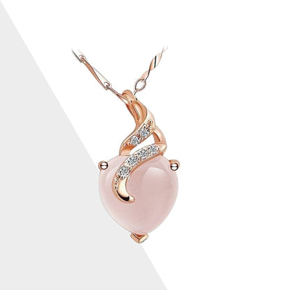 Beautiful Heart Shaped Opal Necklace - Pexav