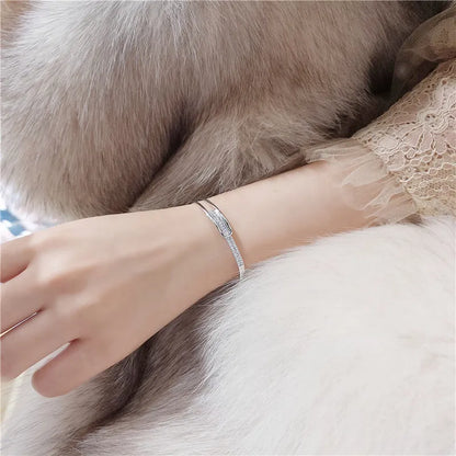 Open Cuff Bracelet | 925 Sterling Silver | Zirconia-Nora Luxe