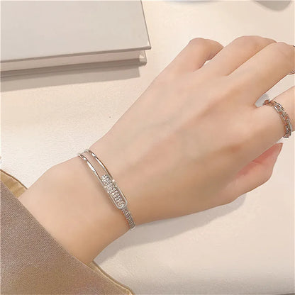 Open Cuff Bracelet | 925 Sterling Silver | Zirconia-Nora Luxe