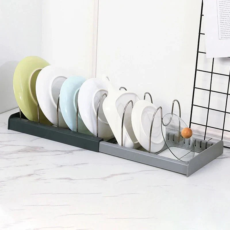 Space Saving Kitchen Cookware Holder with 7 Compartments