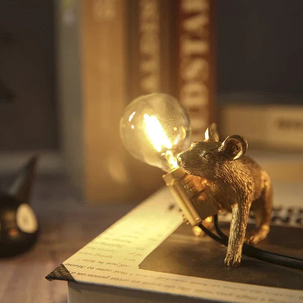 Original Mouse Lamp - SqueakLight-Creeping Mouse / Gold-Nora Luxe
