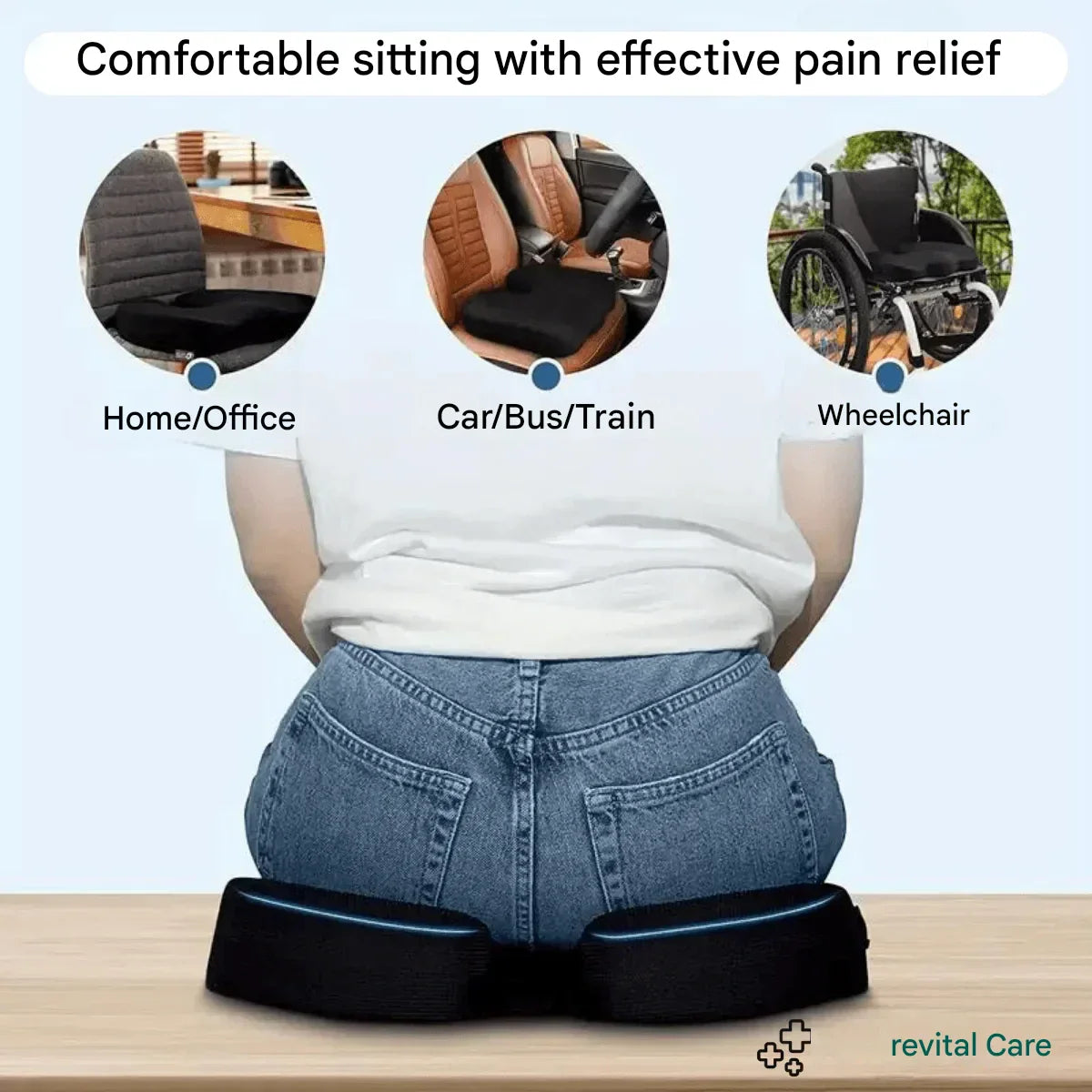 Orthopaedic 4D Seat Cushion - PosturePlus-Black-1 Pillow-Nora Luxe