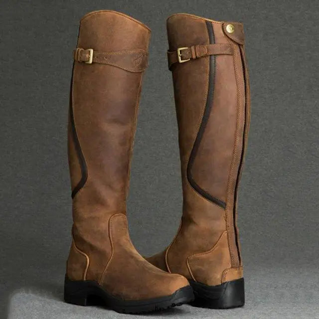 Comfortable Ankle Boots with Buckle Design - Pexav