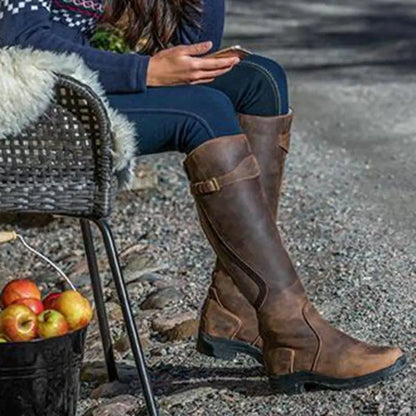 Orthopaedic Boots with Buckle Details - Elara-Dark Brown-4.0-Nora Luxe