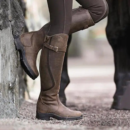 Orthopaedic Boots with Buckle Details - Elara-Dark Brown-4.0-Nora Luxe