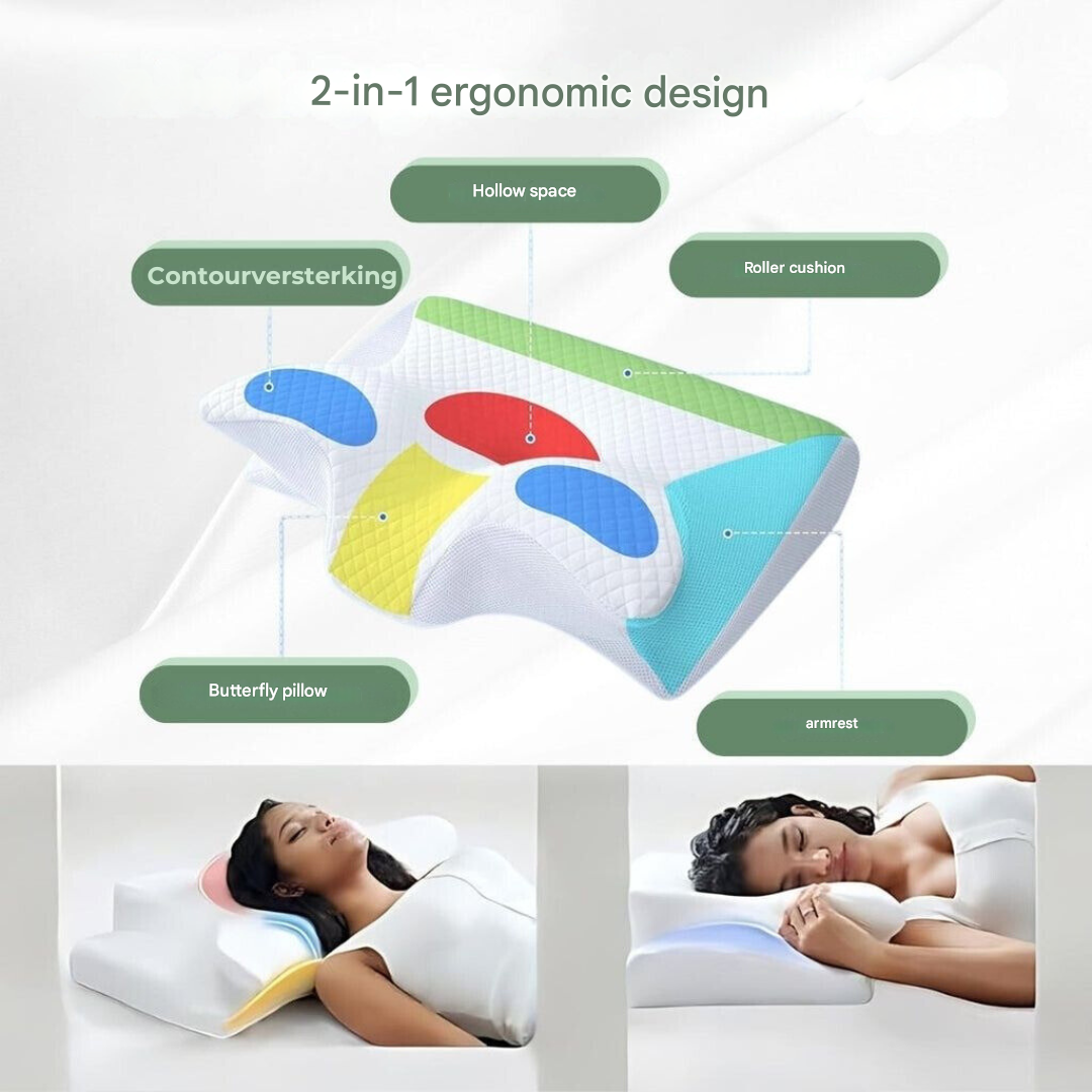 Orthopaedic Pillow - DreamAlign-White Black-Nora Luxe