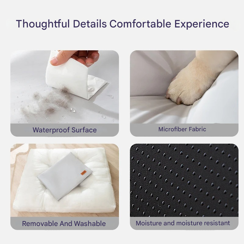 Orthopaedic Waterproof Dog Mattress - FlexiRest-Light Gray-S-Nora Luxe
