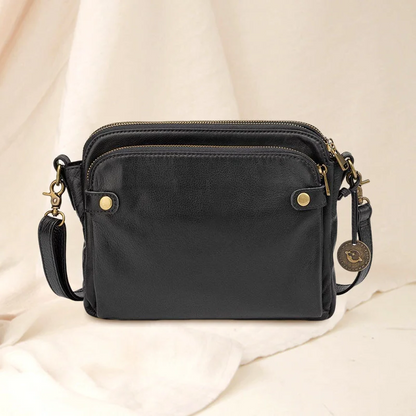 Versatile Double Strap Leather Crossbody Bag