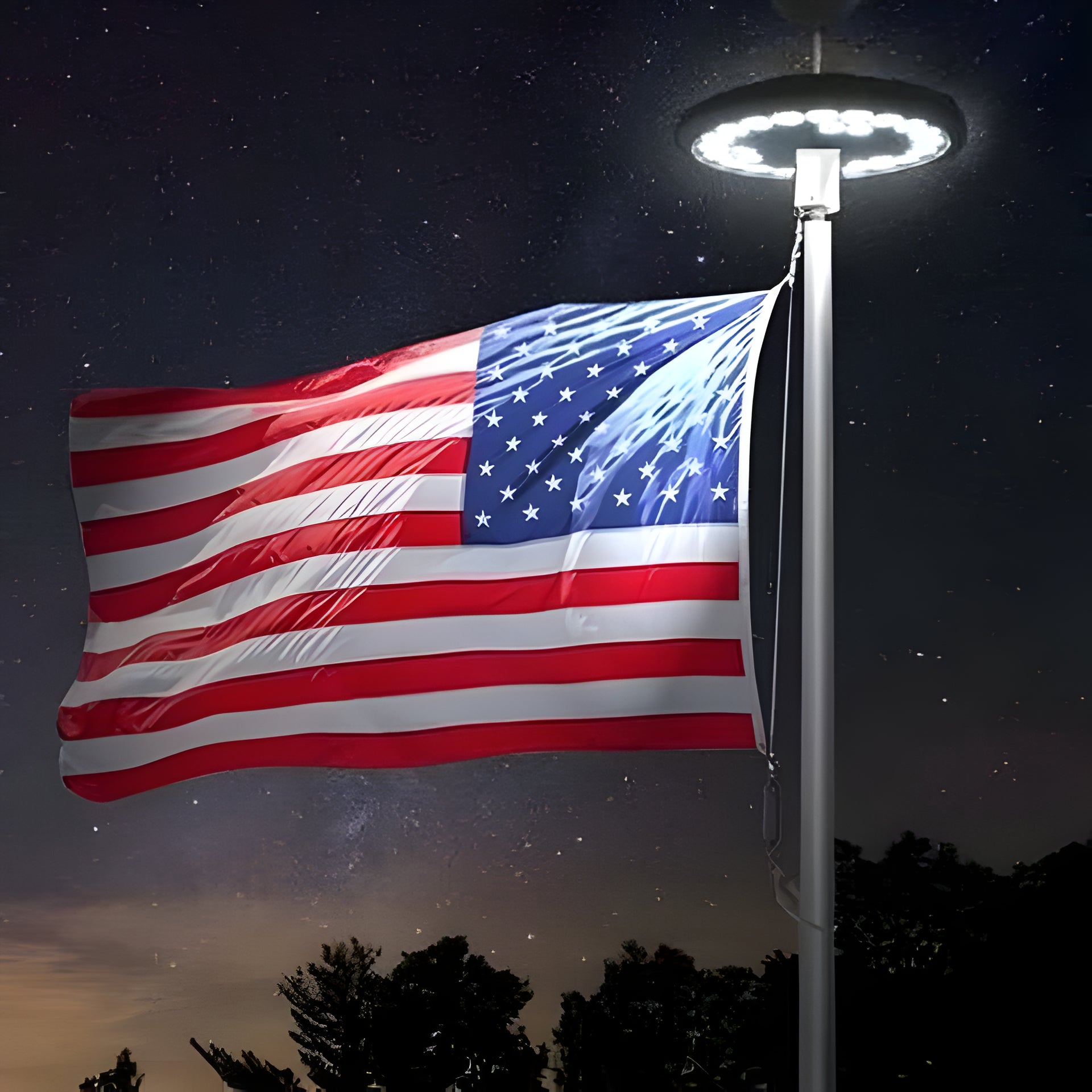 Bright Outdoor Solar Flag Lights - Long Lasting LED - Pexav