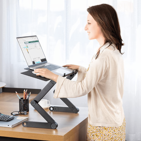 Adjustable Aluminum Laptop Stand with Removable Tray - Pexav