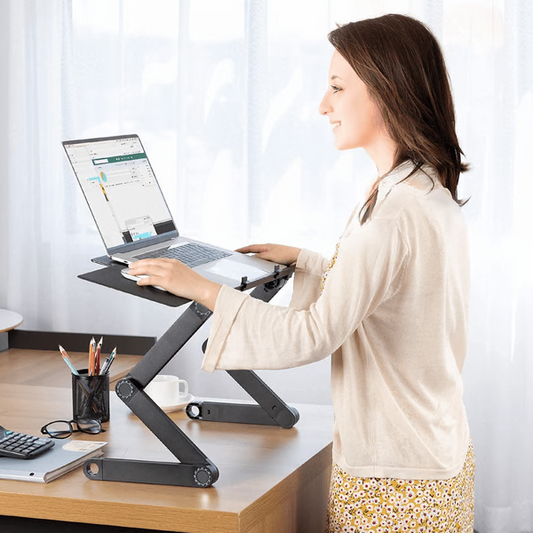 Adjustable Aluminum Laptop Stand with Removable Tray - Pexav