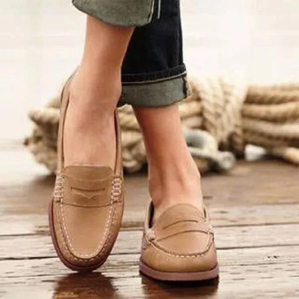 Classic Comfortable Slip On Loafers Women Low Heel Shoes